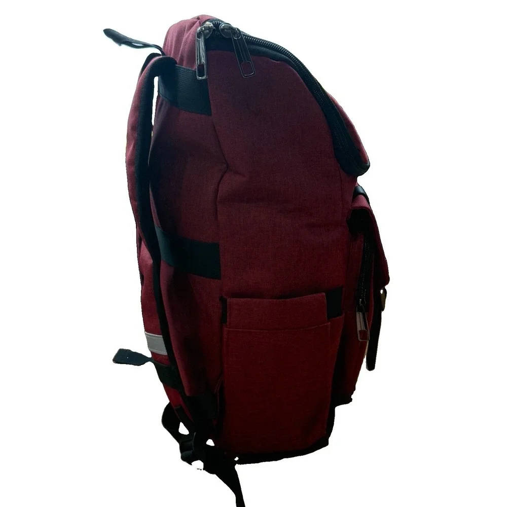 YALUNDISI Vintage Backpack Travel Laptop Backpack with USB Dark Red